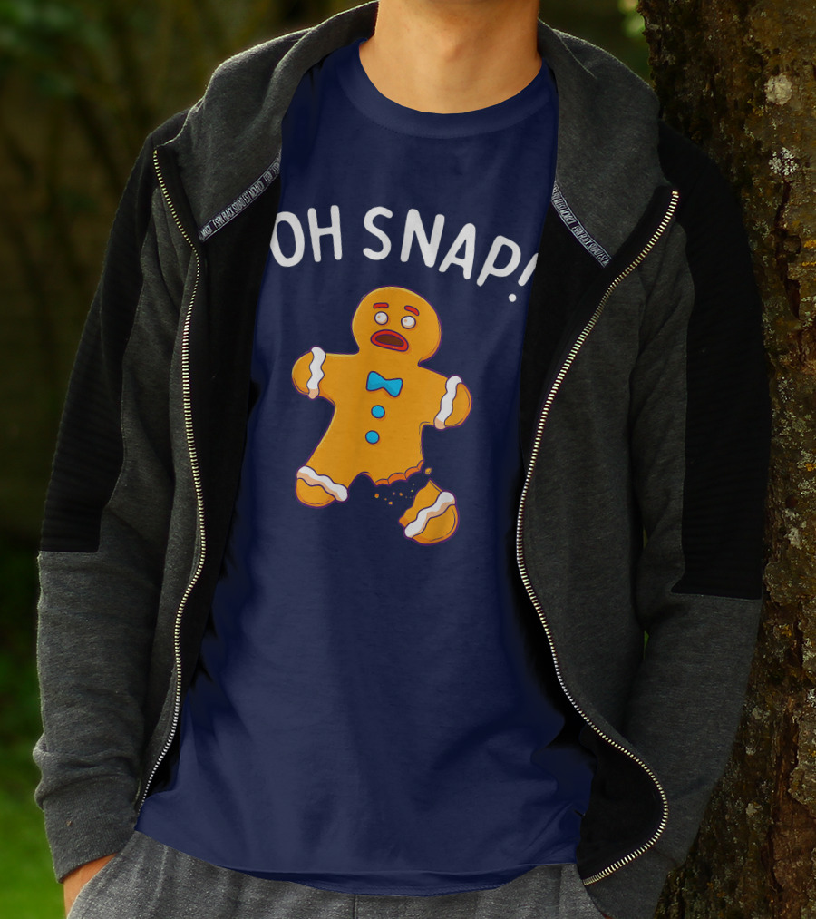 Gingerbread Man Oh Snap Funny Christmas Cookie Baking T-Shirt