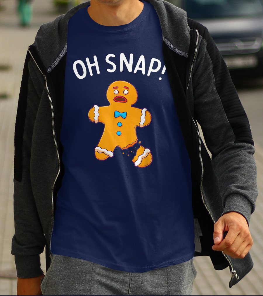 Gingerbread Man Oh Snap Funny Christmas Cookie Baking T-Shirt