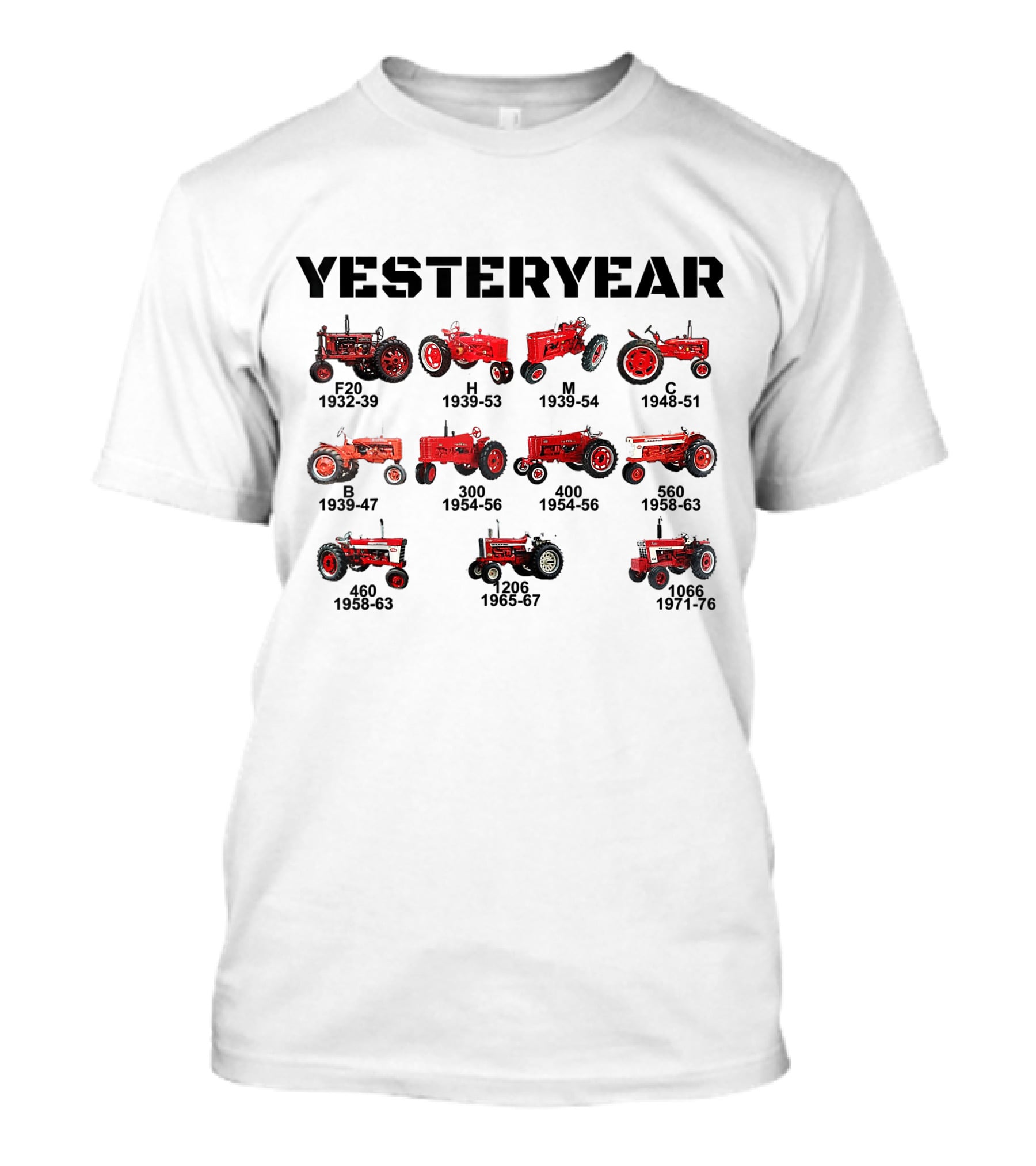 Yesteryear F20 H M C B A 400 300 560 460 206 1066 Vintage Red Tractor Series T-Shirt