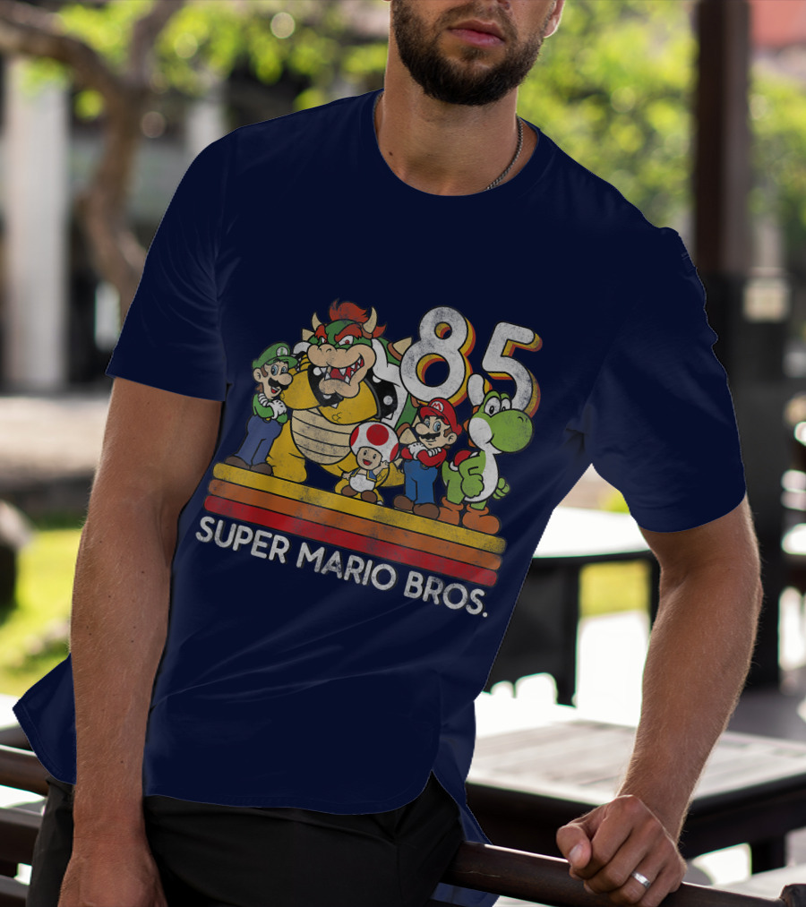Super Mario Bros. 85 Retro Character Line Up T-Shirt