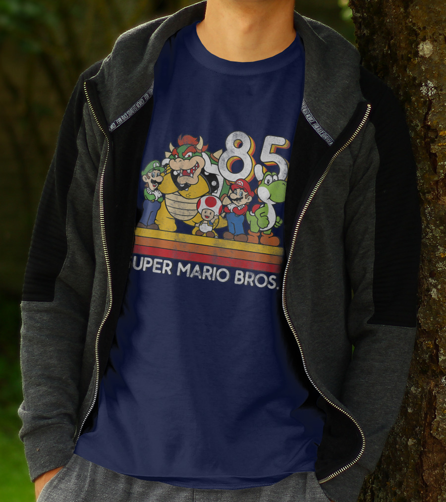 Super Mario Bros. 85 Retro Character Line Up T-Shirt