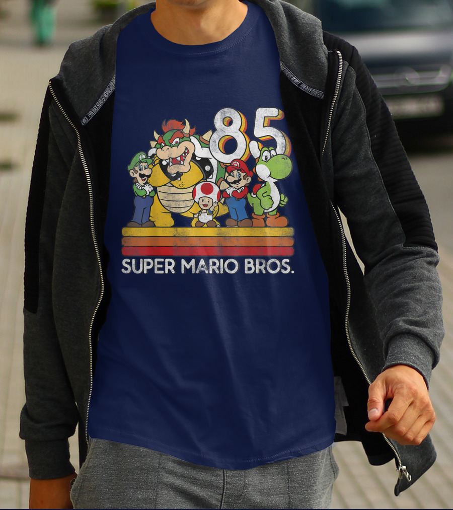 Super Mario Bros. 85 Retro Character Line Up T-Shirt