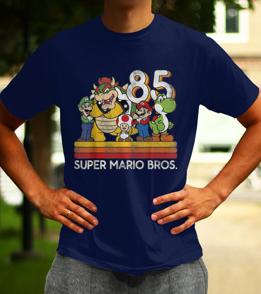 Super Mario Bros. 85 Retro Character Line Up T-Shirt