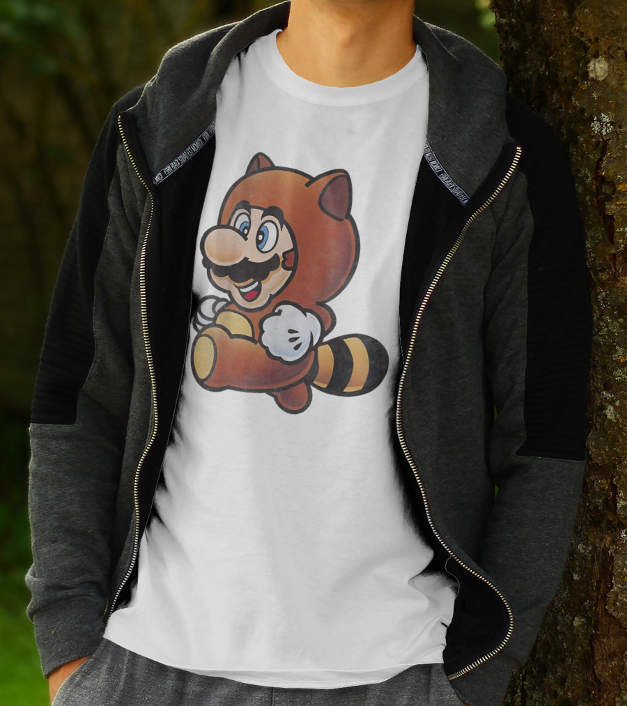 Super Mario Bros Tanooki Mario Power-Up Suit Character T-Shirt