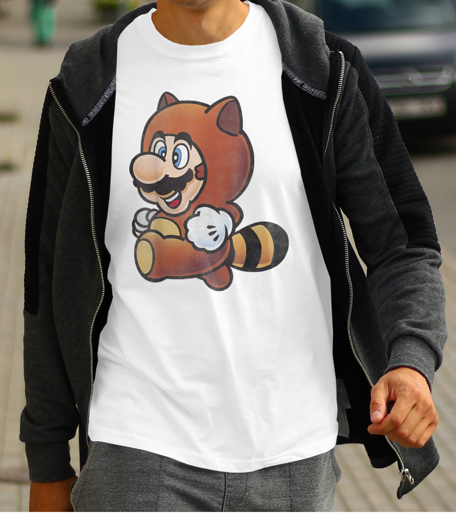 Super Mario Bros Tanooki Mario Power-Up Suit Character T-Shirt