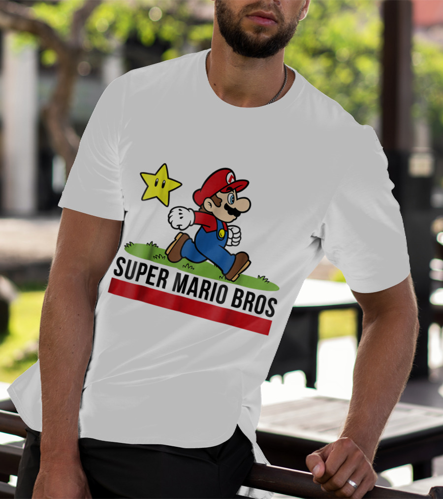 Super Mario Bros Star Walking Fun Iconic T-Shirt