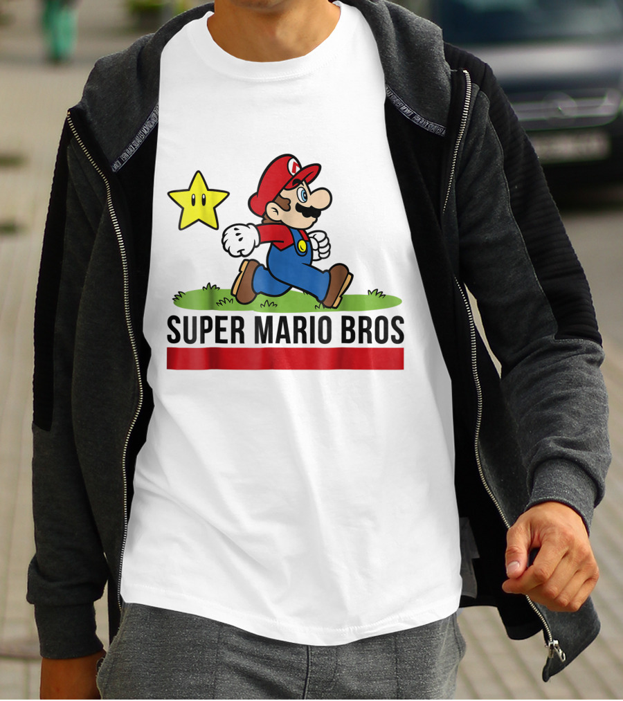 Super Mario Bros Star Walking Fun Iconic T-Shirt