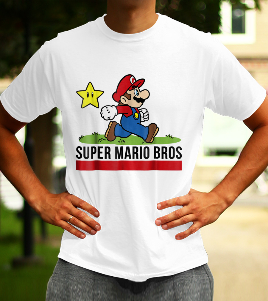 Super Mario Bros Star Walking Fun Iconic T-Shirt