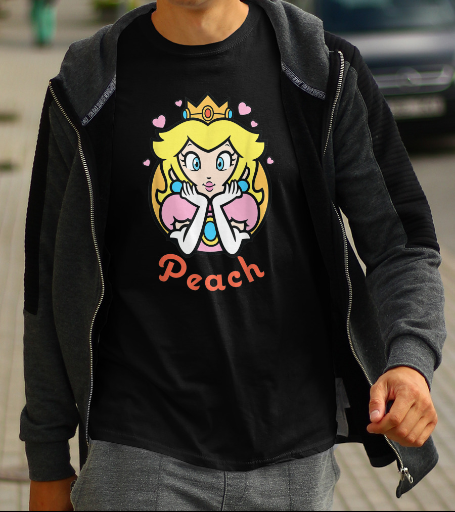 Super Mario Princess Peach With Hearts T-Shirt