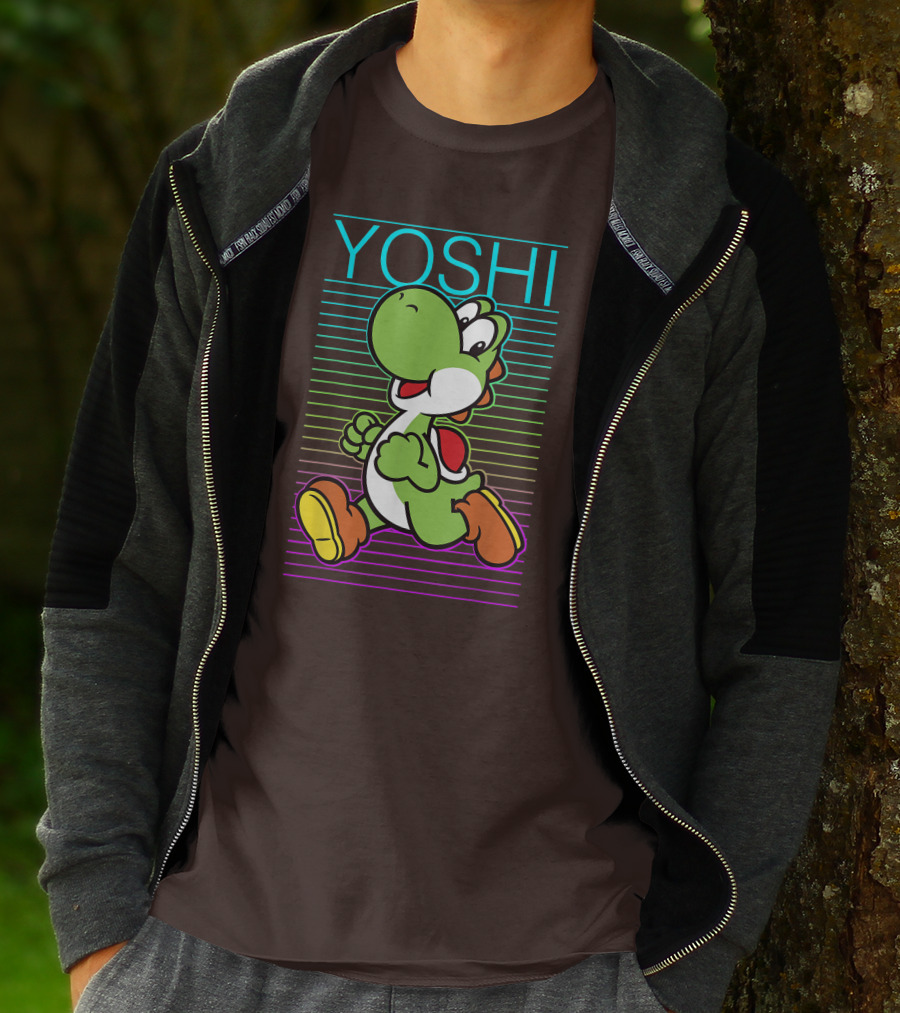 Yoshi Retro Gradient Fade Super Mario T-Shirt