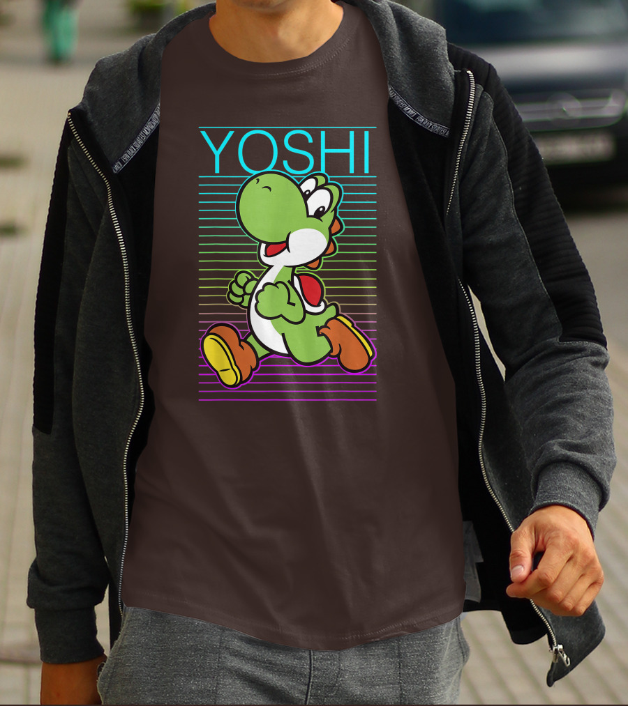 Yoshi Retro Gradient Fade Super Mario T-Shirt