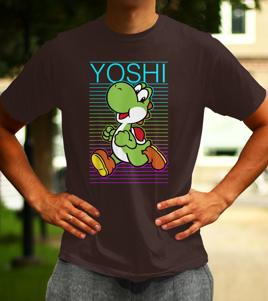 Yoshi Retro Gradient Fade Super Mario T-Shirt