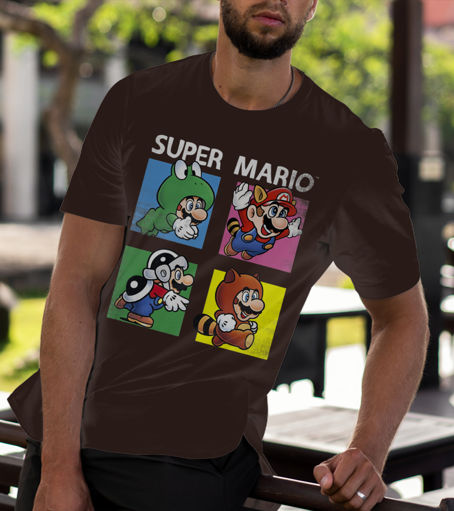 Super Mario Frog Tanooki Hammer Raccoon Costumes T-Shirt