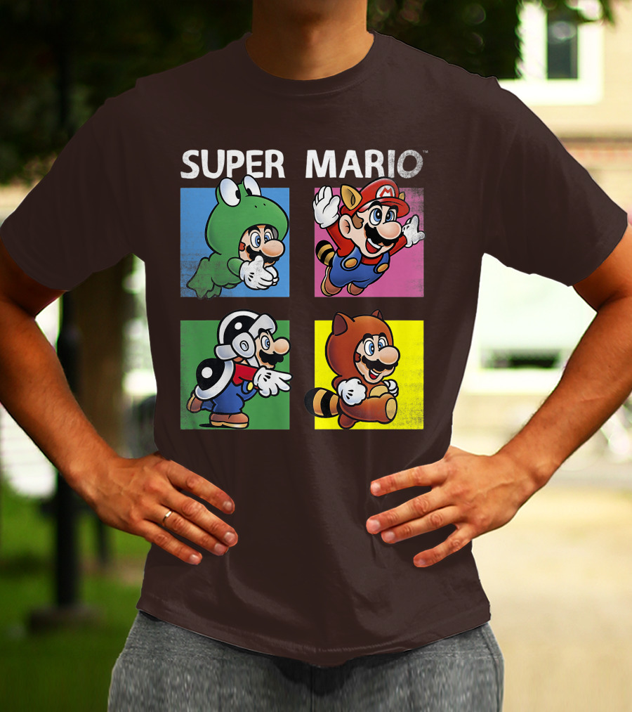 Super Mario Frog Tanooki Hammer Raccoon Costumes T-Shirt