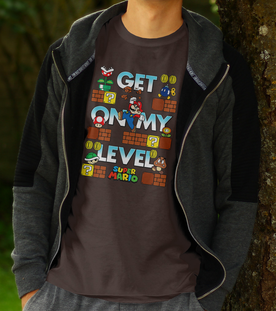 Super Mario Get On My Level With Iconic Game Characters T-Shirt