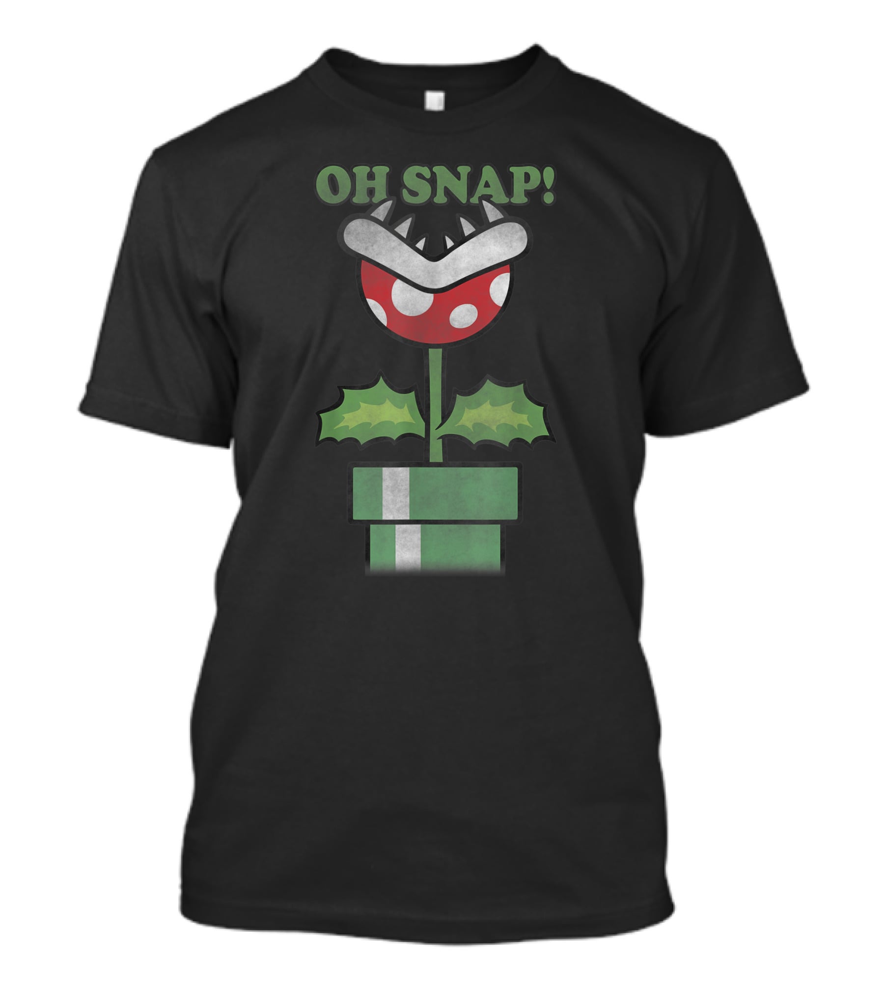 Oh Snap Piranha Plant Christmas Super Mario T-Shirt