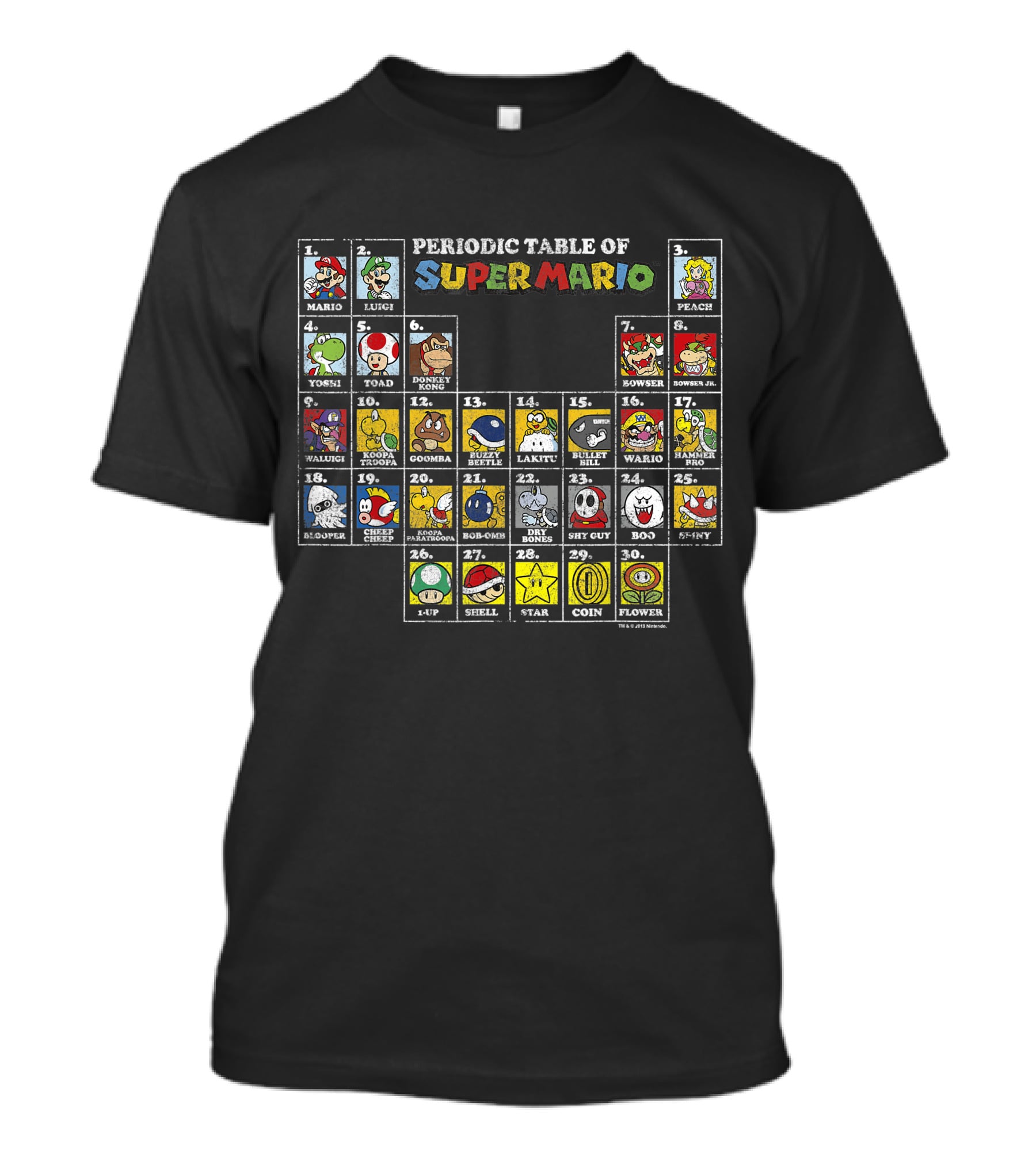 Periodic Table Of Super Mario Characters And Items T-Shirt