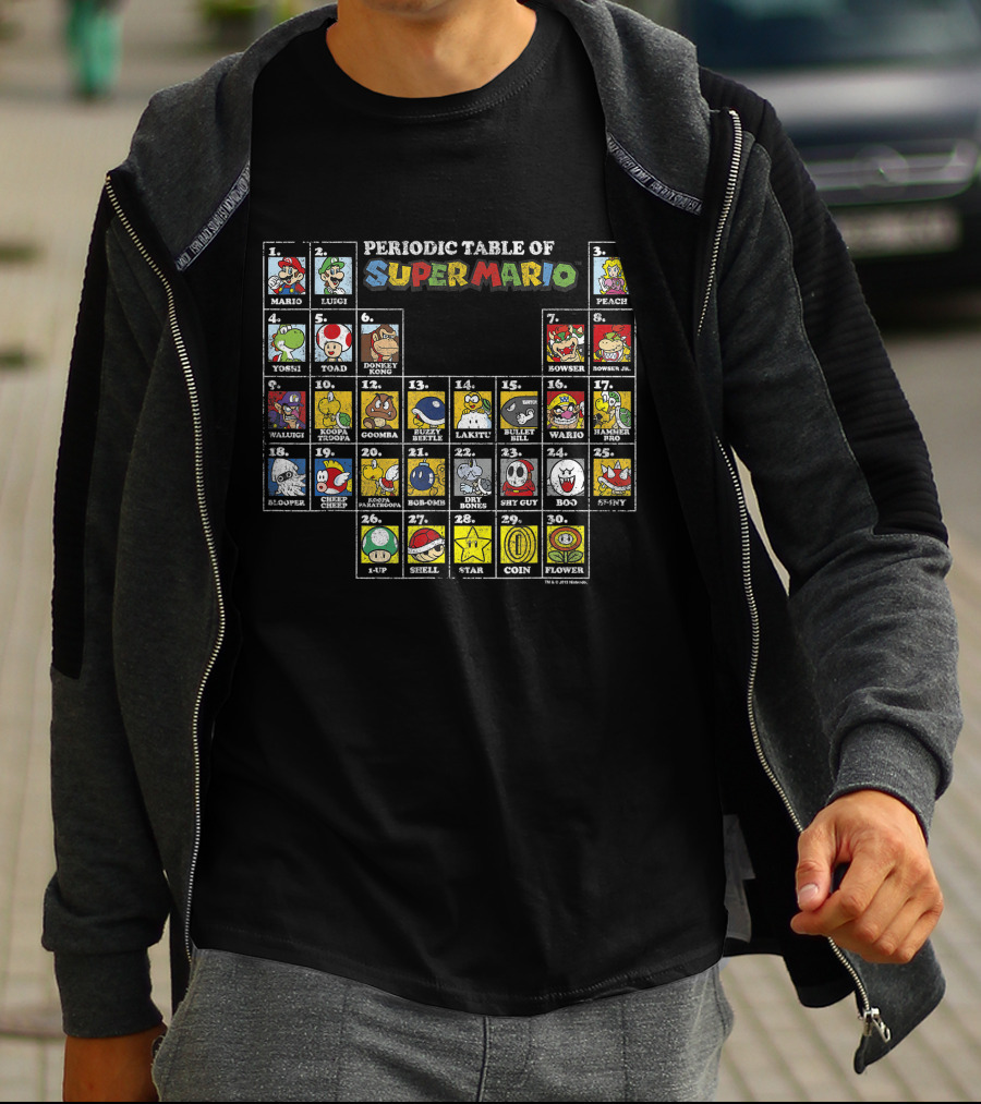 Periodic Table Of Super Mario Characters And Items T-Shirt