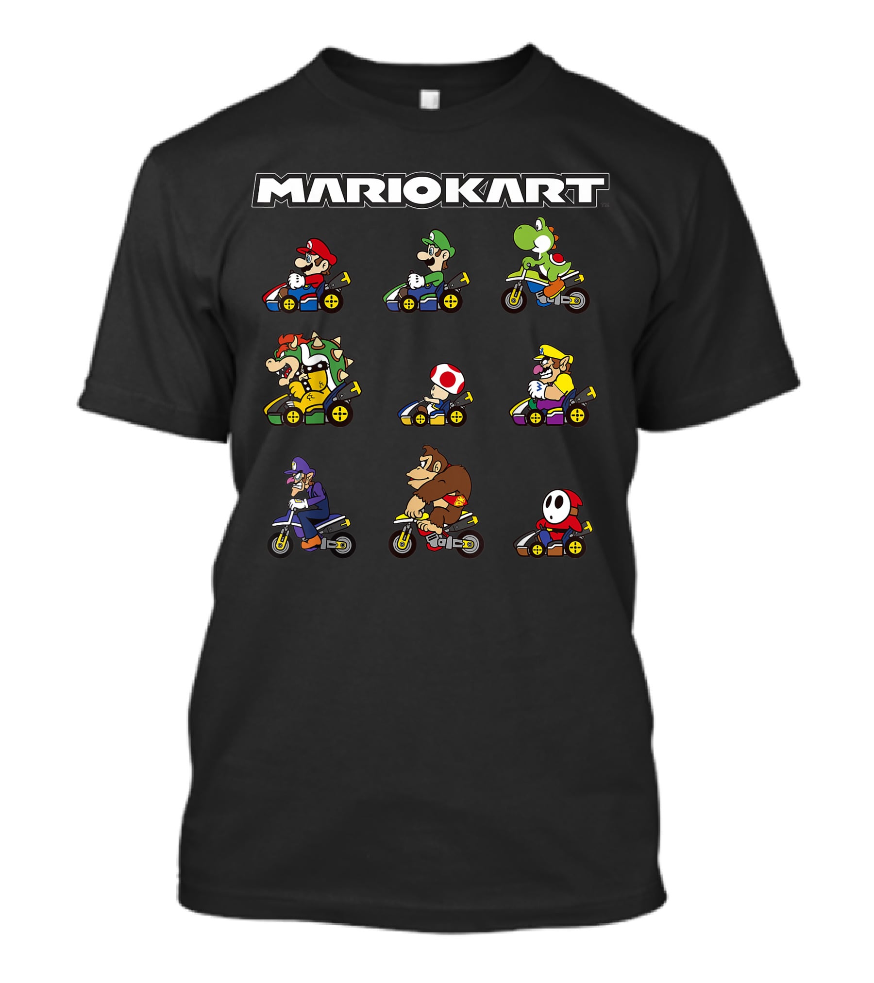 Mario Kart Characters On Bikes Grid T-Shirt