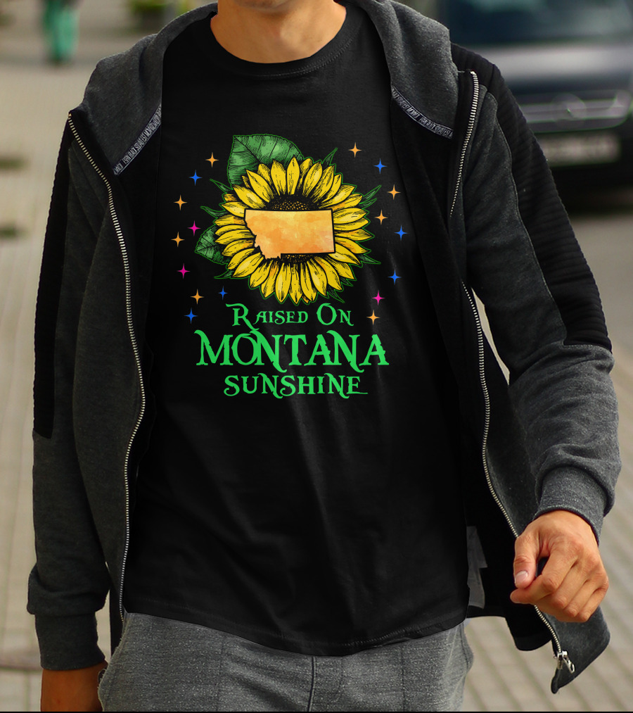 Sunflower Raised On Montana Sunshine State Pride Patriot T-Shirt