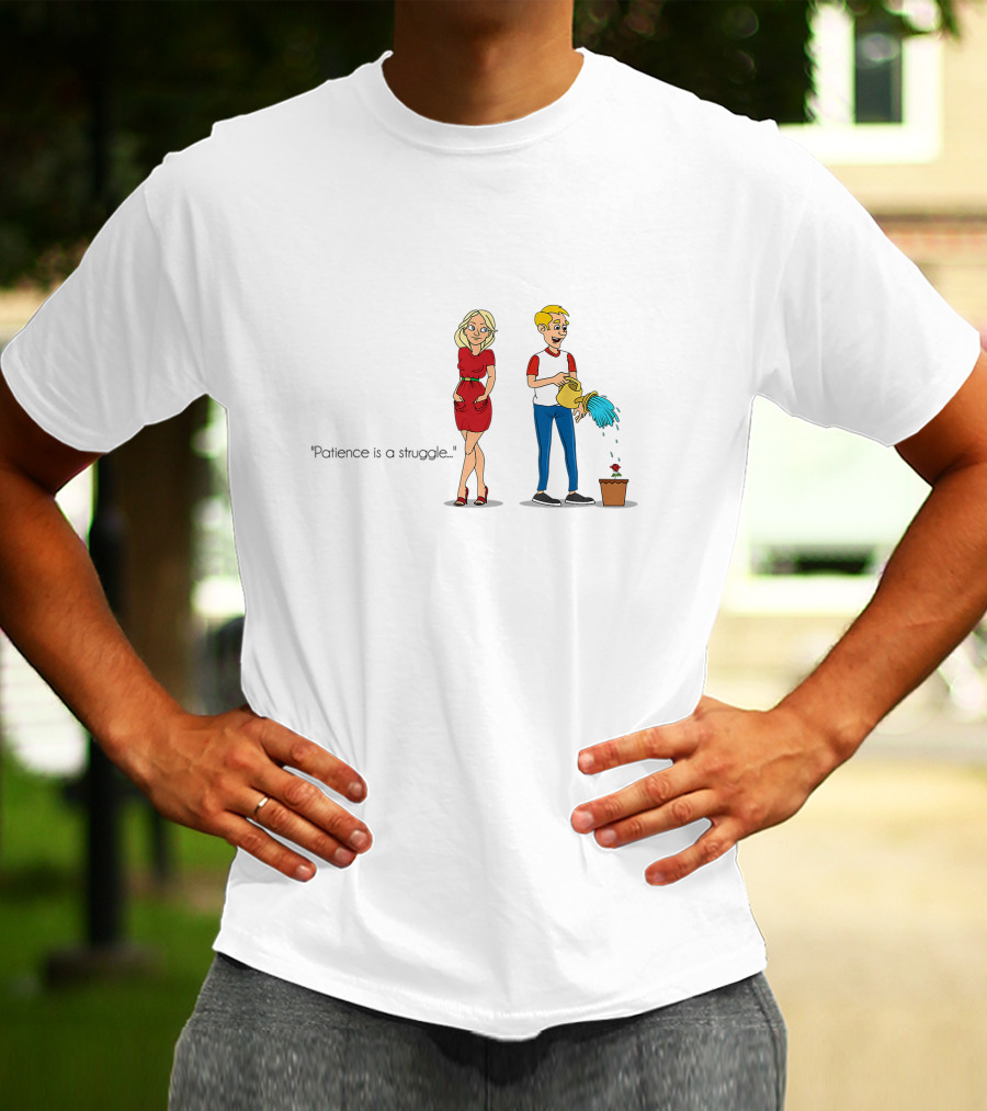 Patience Is A Struggle Watering Plant Pregnancy Humor T-Shirt