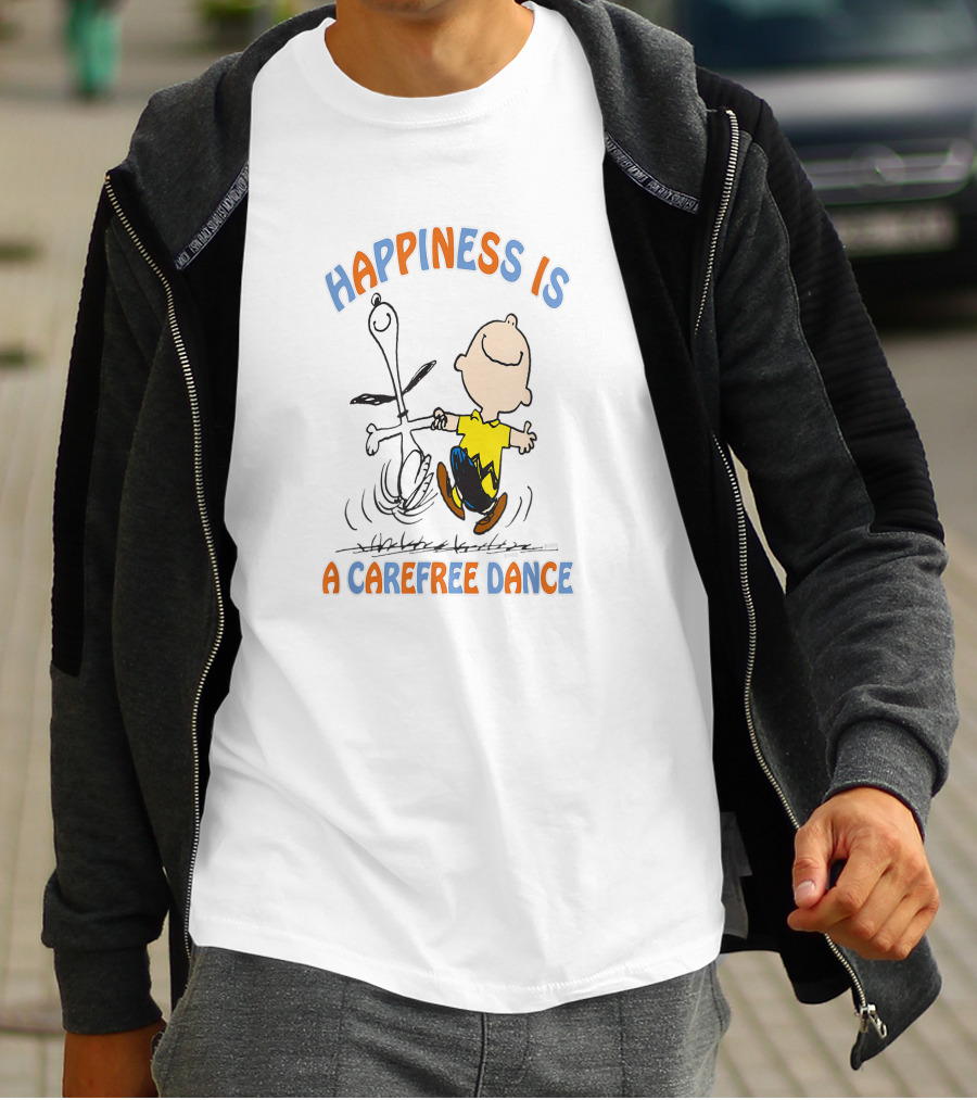 Happiness Is A Carefree Dance Peanuts Snoopy And Charlie Brown T-Shirt