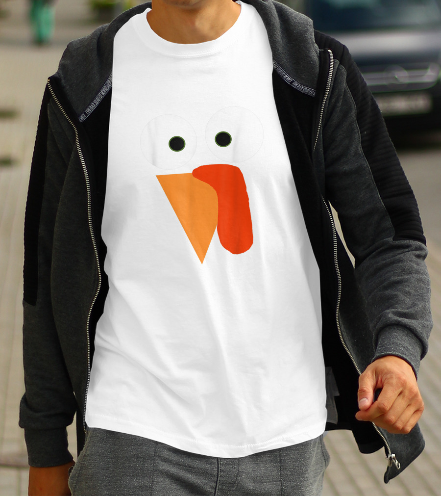 Turkey Face Thanksgiving Gobble Gear Funny Thanksgiving T-Shirt