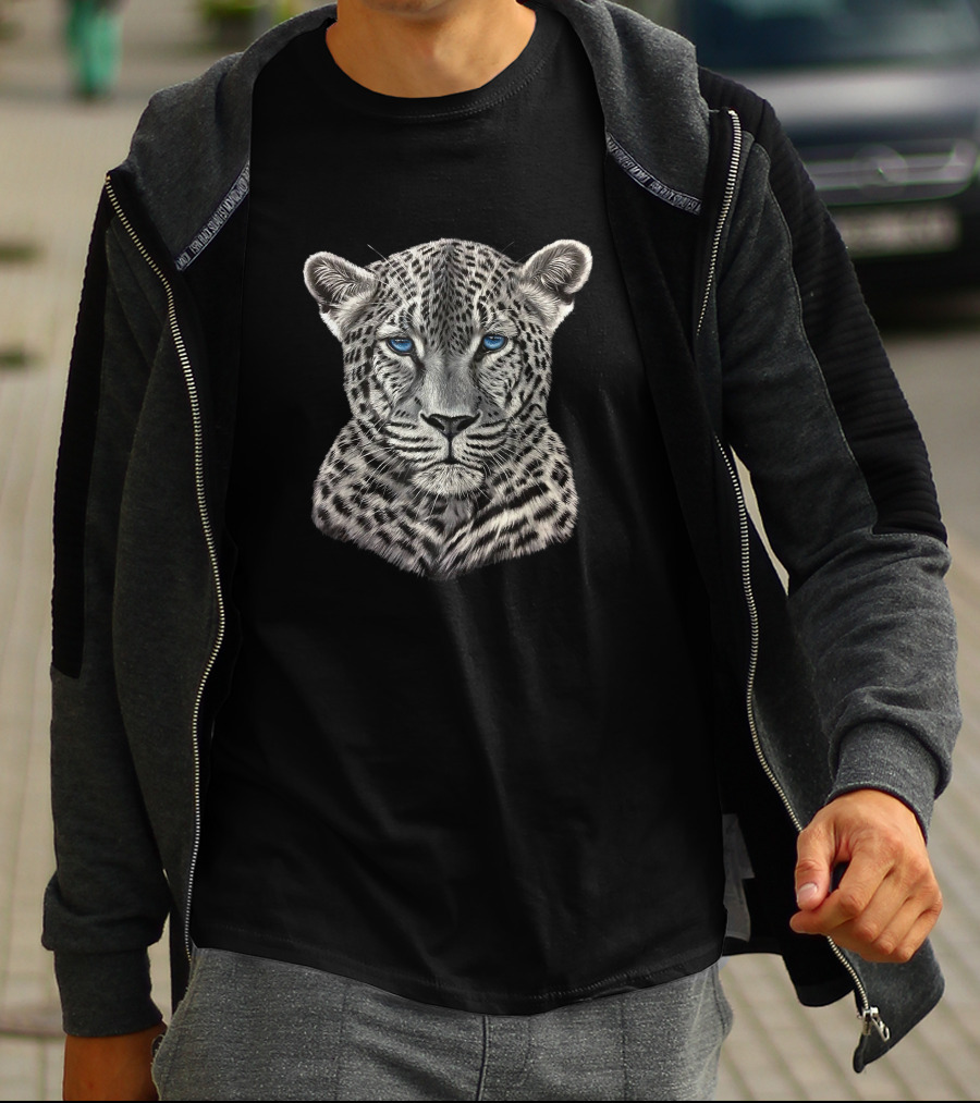 Leopard With Striking Blue Eyes T-Shirt