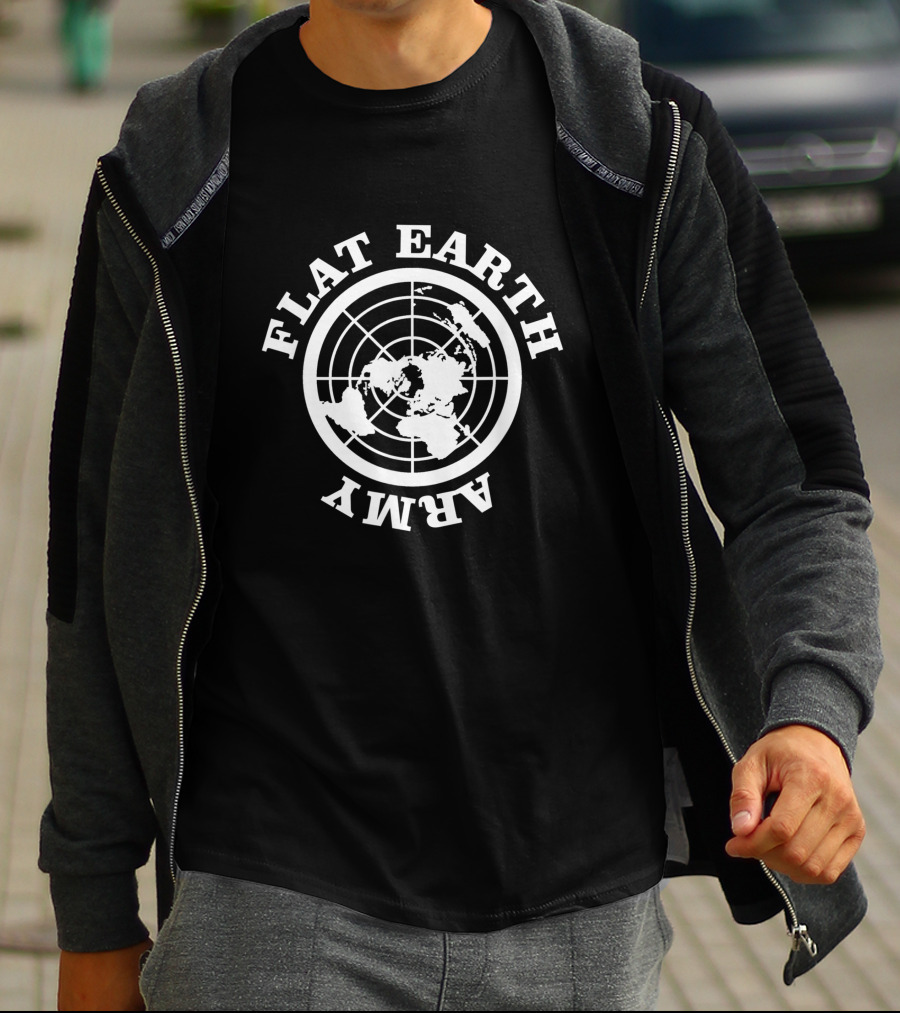 Flat Earth Army World Map T-Shirt