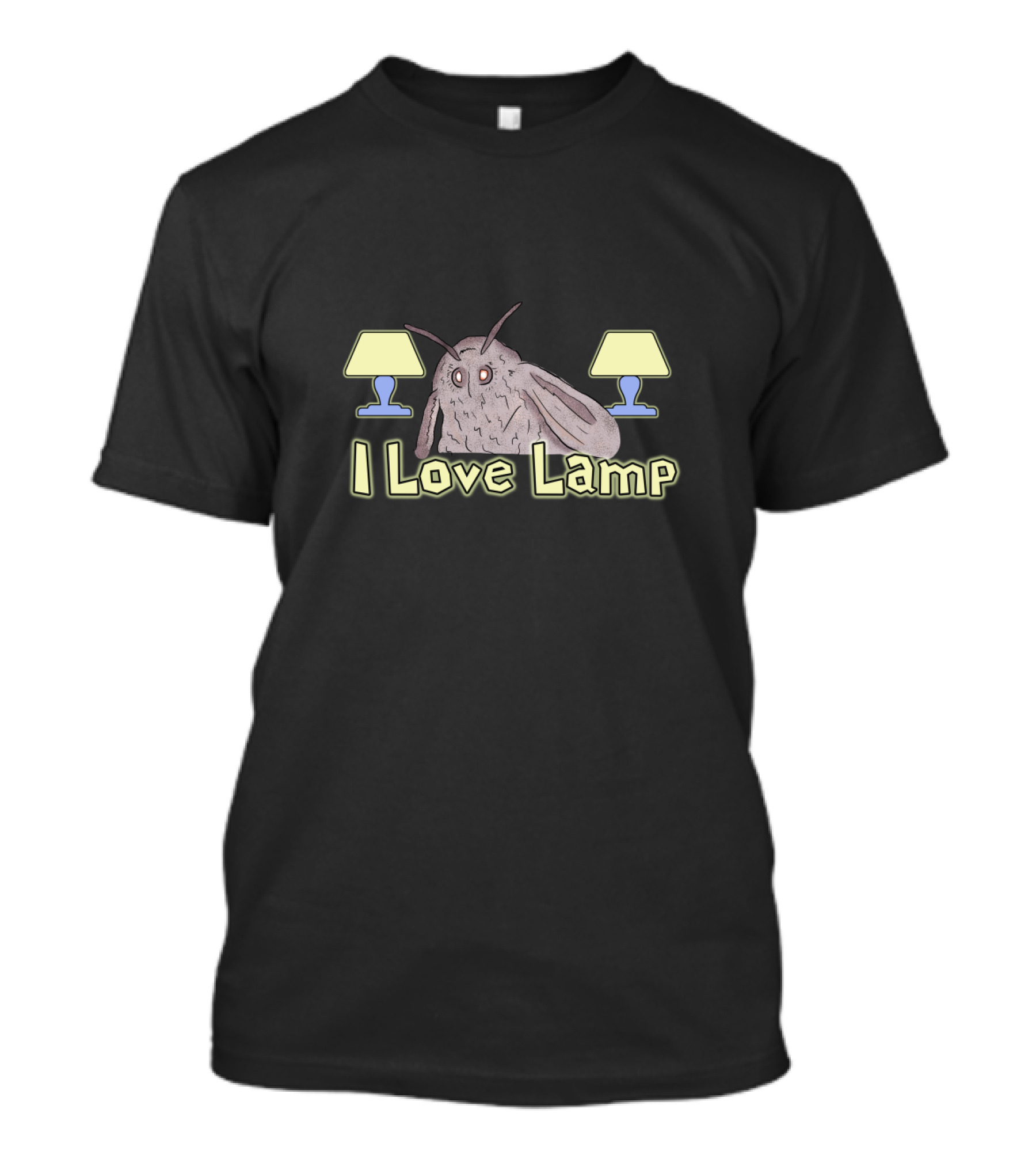 I Love Lamp Meme Moth Surrounded By Two Lamps T-Shirt