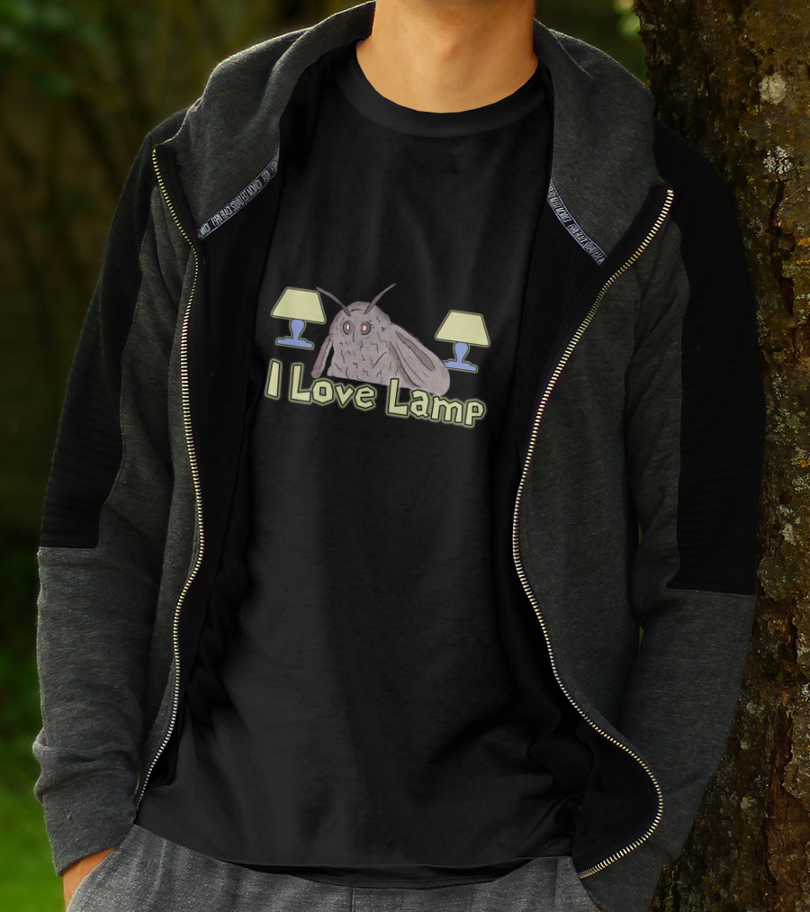 I Love Lamp Meme Moth Surrounded By Two Lamps T-Shirt