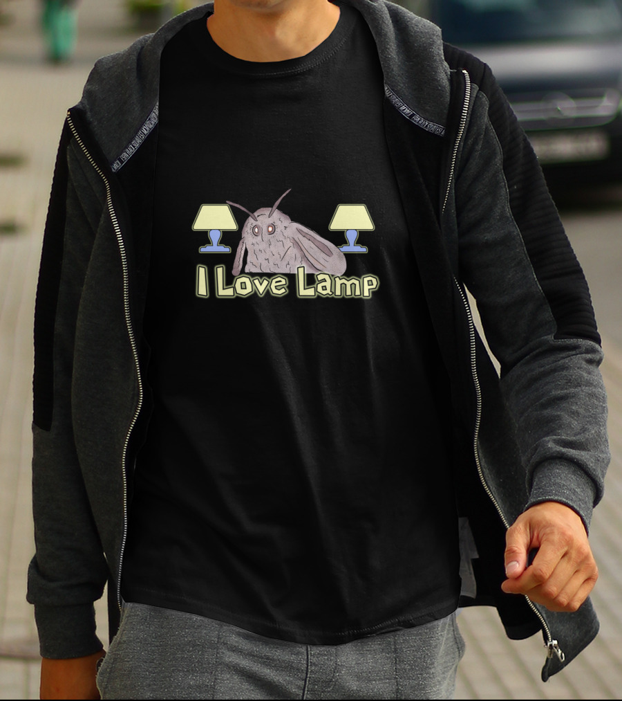 I Love Lamp Meme Moth Surrounded By Two Lamps T-Shirt