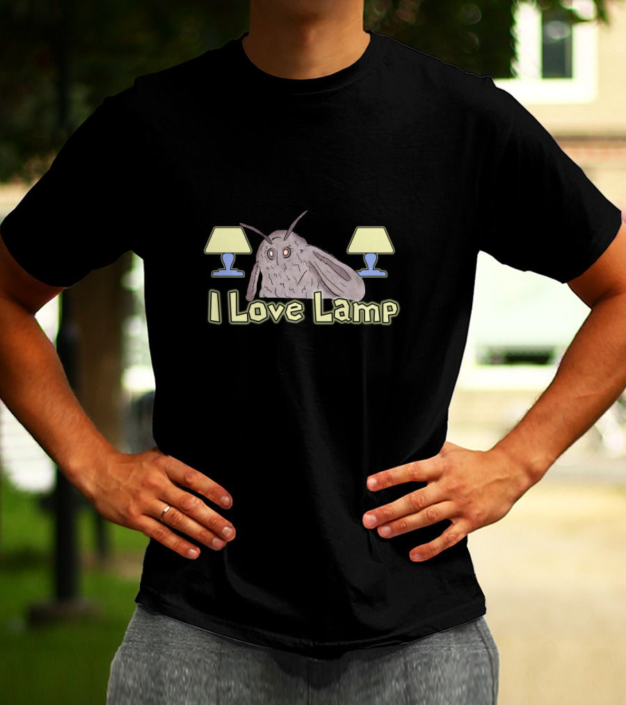 I Love Lamp Meme Moth Surrounded By Two Lamps T-Shirt
