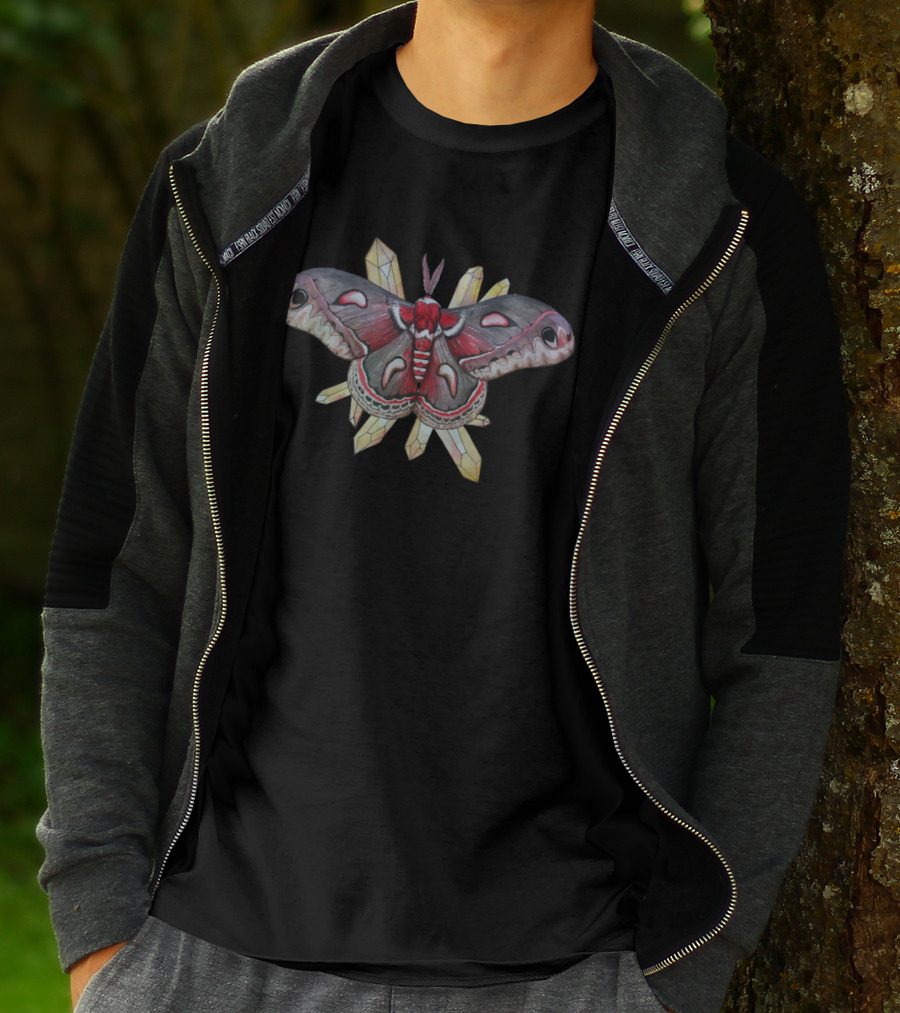 Cecropia Moth With Crystals Hyalophora Cecropia Mother T-Shirt