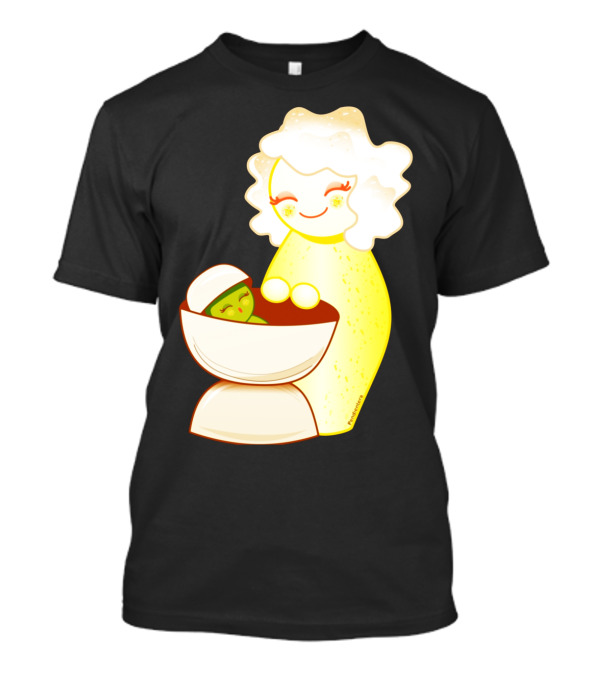 Motherly Embrace Of Kokeshis With Sweet Little Pistachio In A Bowl T-Shirt