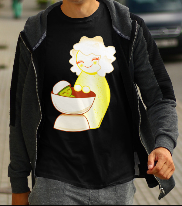 Motherly Embrace Of Kokeshis With Sweet Little Pistachio In A Bowl T-Shirt