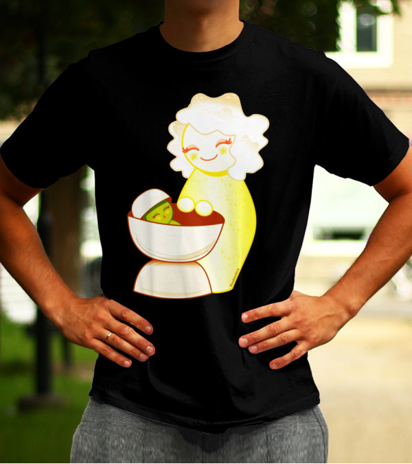 Motherly Embrace Of Kokeshis With Sweet Little Pistachio In A Bowl T-Shirt