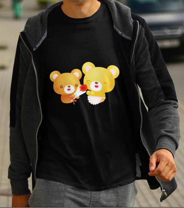 Adorable Bear Presenting A Rose To Mother Bear T-Shirt