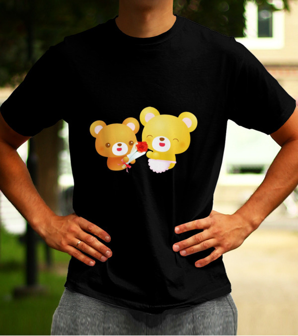 Adorable Bear Presenting A Rose To Mother Bear T-Shirt