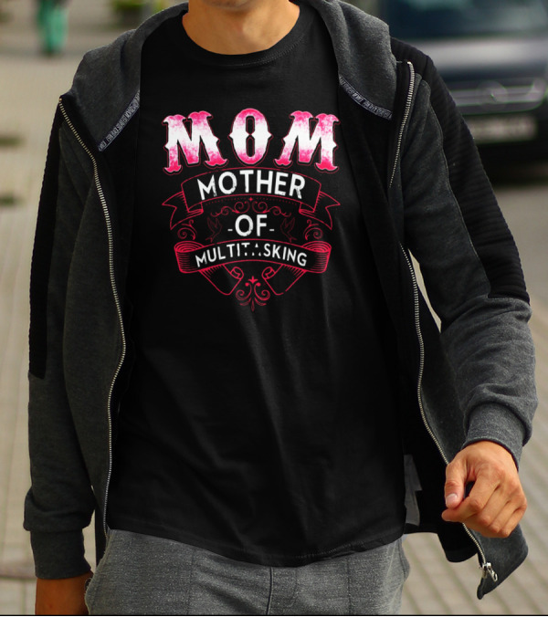 MOM Mother Of Multi Tasking Elegant Scrollwork T-Shirt