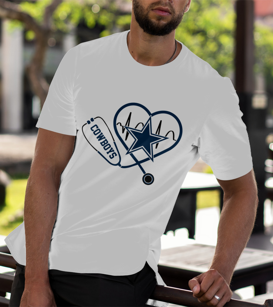 Cowboys Heartbeat Stethoscope Star T-Shirt