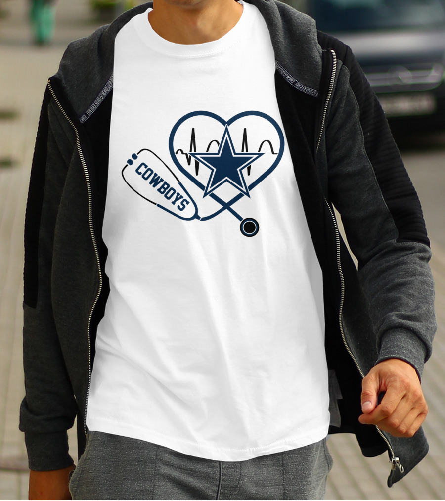 Cowboys Heartbeat Stethoscope Star T-Shirt