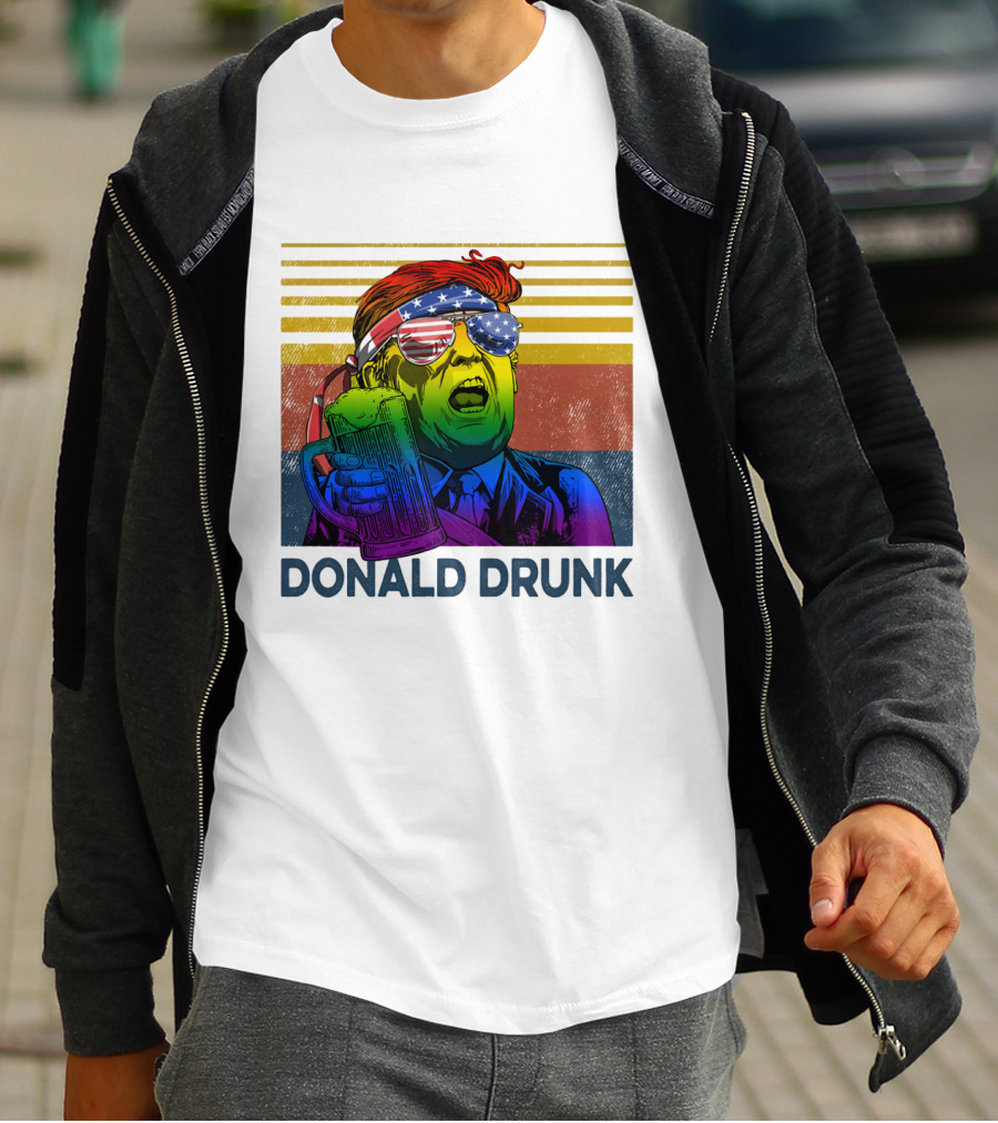 Donald Drunk Vintage Style Patriotic Beer Lover T-Shirt