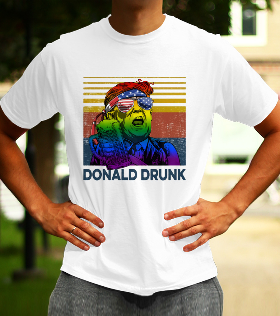Donald Drunk Vintage Style Patriotic Beer Lover T-Shirt