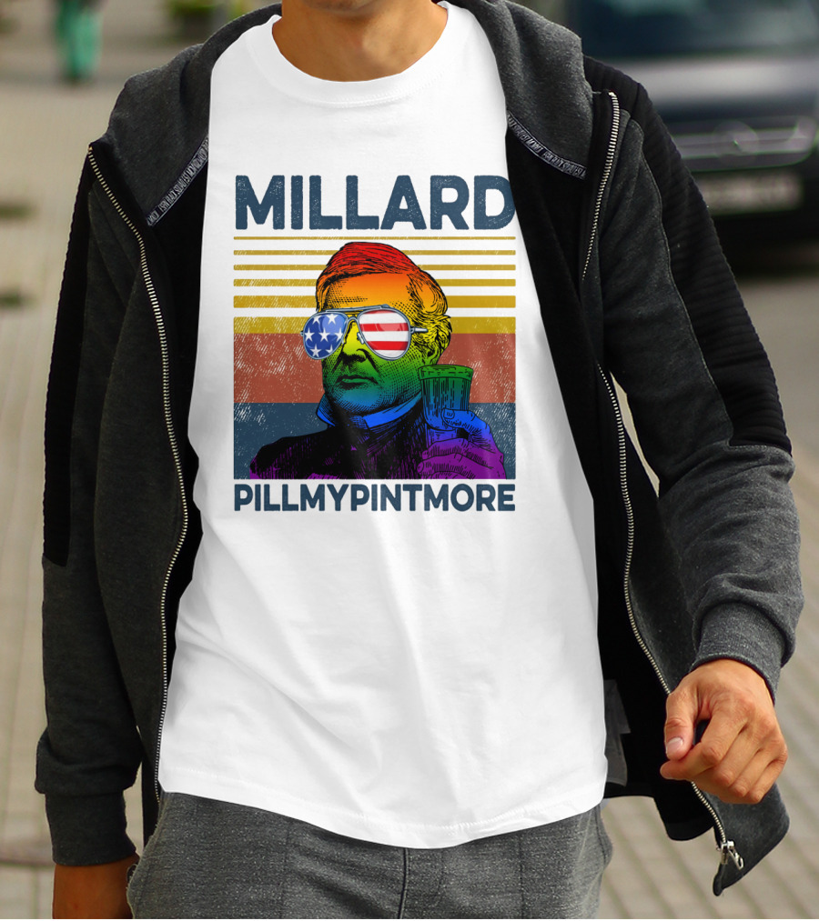 Millard Pillmypintmore Rainbow Flag American Sunglasses Beer T-Shirt
