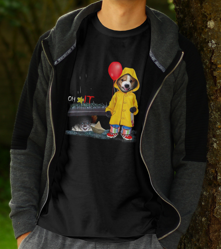 Oh Corgi IT Raincoat Balloon T-Shirt