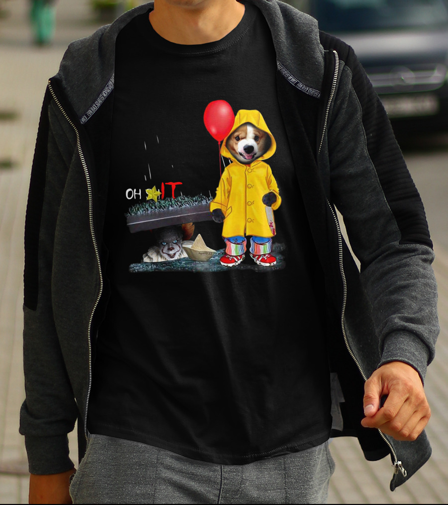Oh Corgi IT Raincoat Balloon T-Shirt