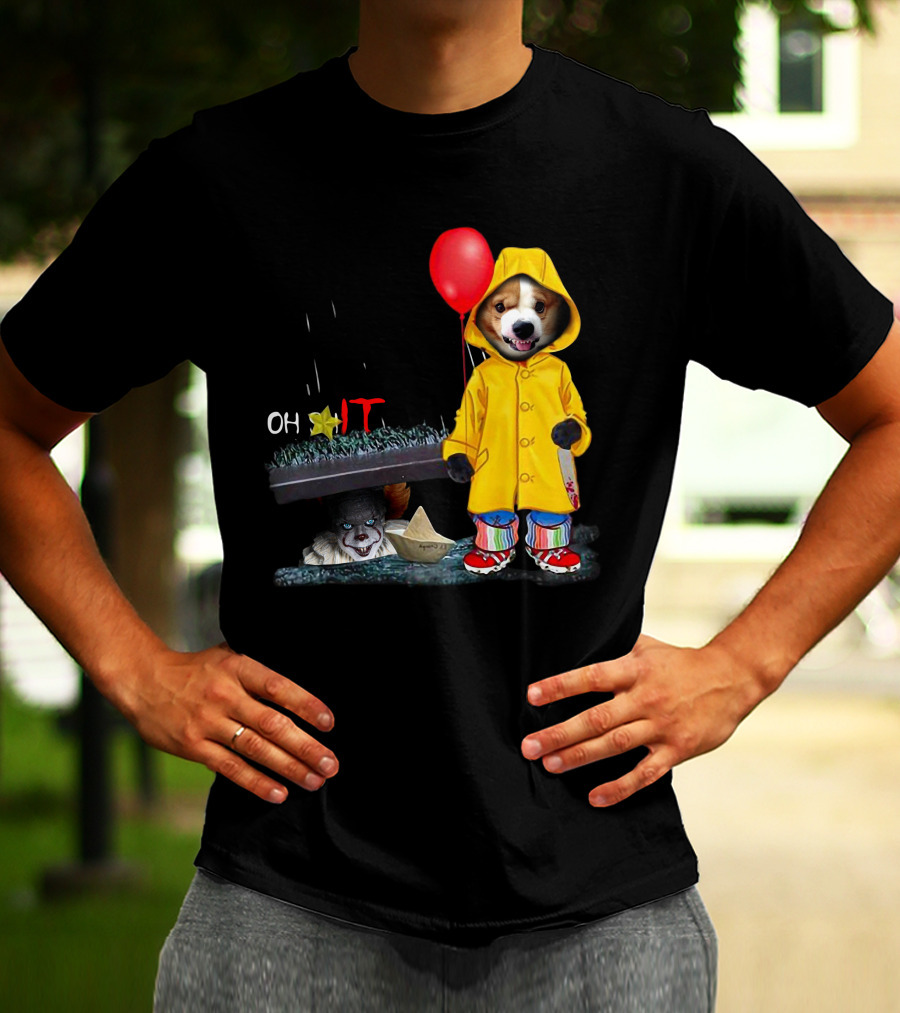 Oh Corgi IT Raincoat Balloon T-Shirt