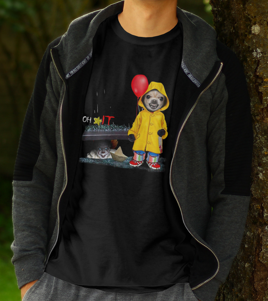 Oh ★IT ChihuahuaDs Raincoat Red Balloon Pennywise Sewers T-Shirt