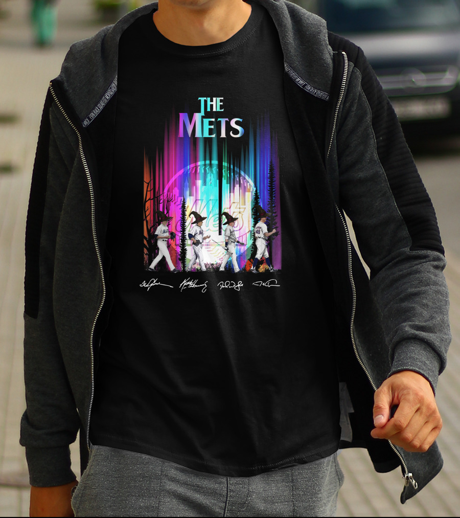 The Mets Neon Forest Baseball Player Walk With Signatures T-Shirt